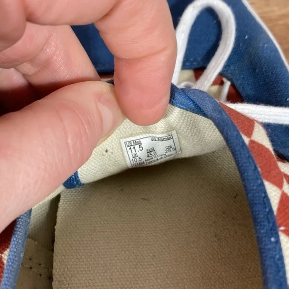 Vans Blue and Red Checkered Sneakers - Picture 12 of 13